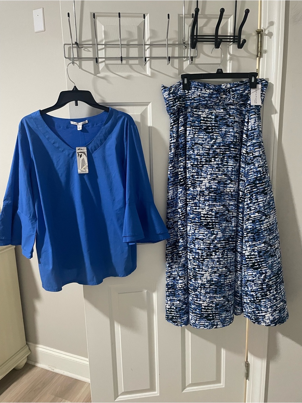Blue Printed A-Line Maxi Skirt 1x lifestyles attitudes 1x top